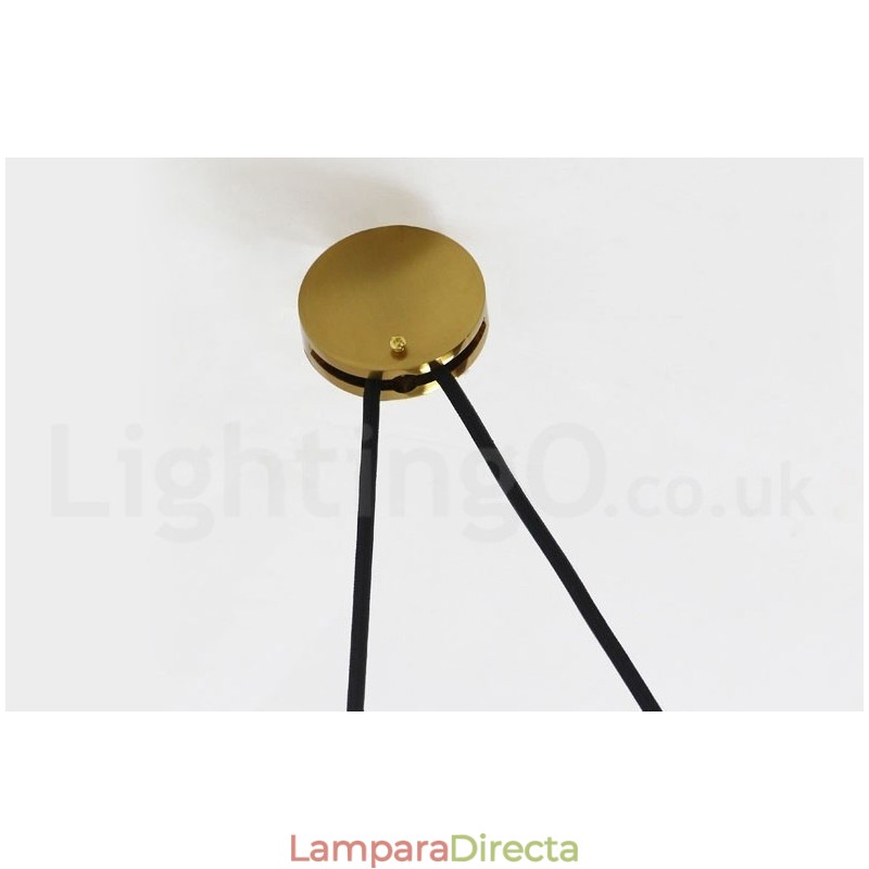 Lámpara colgante de techo de latón con diseño nórdico contemporáneo moderno de cobre puro y con subida y bajada.