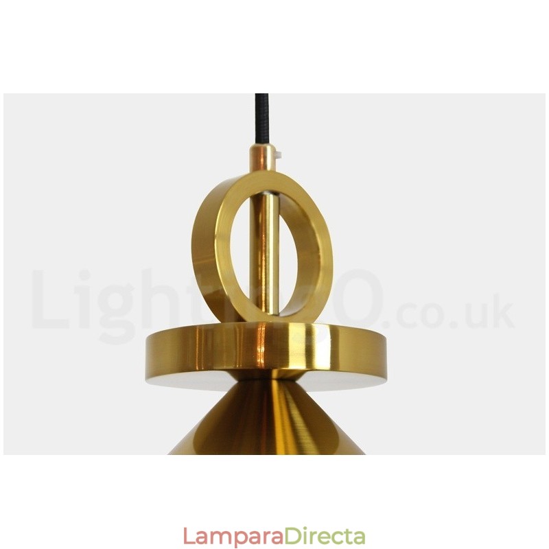 Lámpara colgante de techo de latón con diseño nórdico contemporáneo moderno de cobre puro y con subida y bajada.
