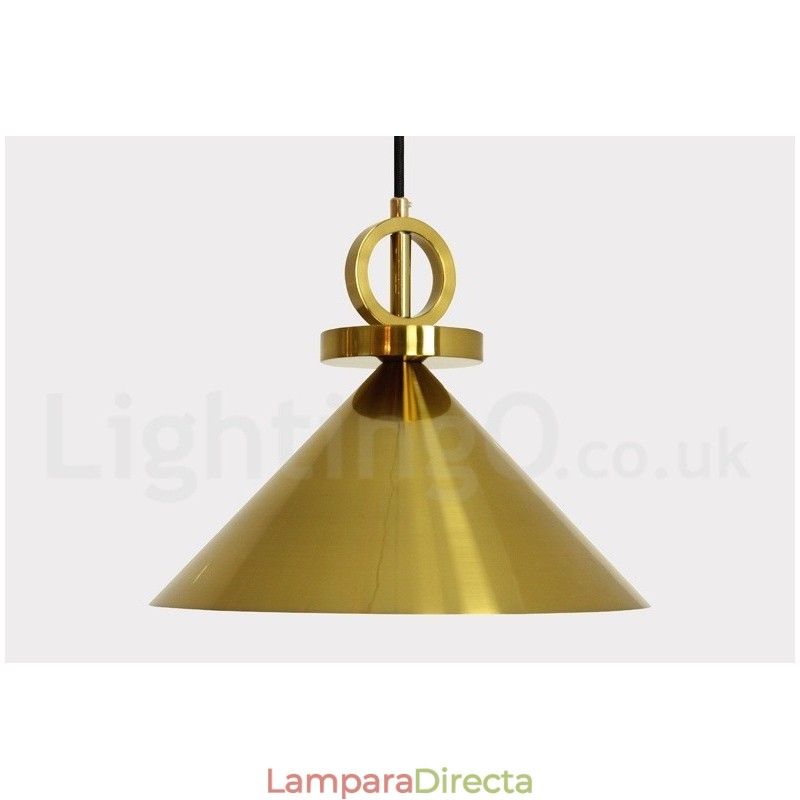 Lámpara colgante de techo de latón con diseño nórdico contemporáneo moderno de cobre puro y con subida y bajada.