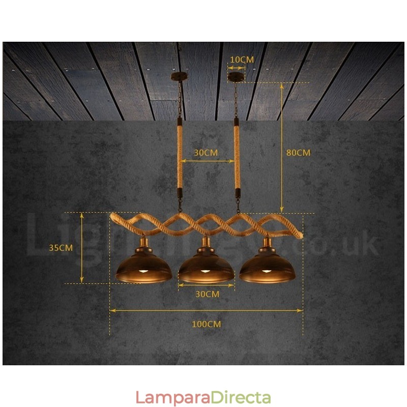 Lámpara de techo colgante de 3 luces