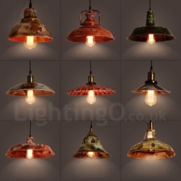 Lámpara colgante rústica estilo loft, estilo retro vintage, de 1 luz