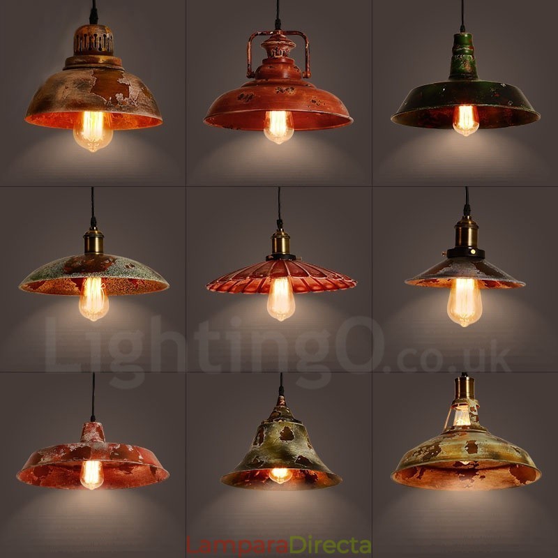 Lámpara colgante rústica estilo loft, estilo retro vintage, de 1 luz