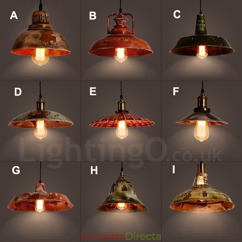 Lámpara colgante rústica estilo loft, estilo retro vintage, de 1 luz