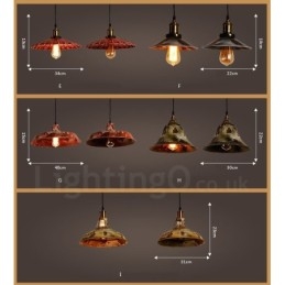 Lámpara colgante rústica estilo loft, estilo retro vintage, de 1 luz
