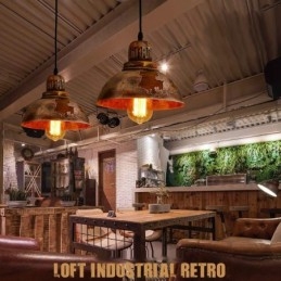 Lámpara colgante rústica estilo loft, estilo retro vintage, de 1 luz