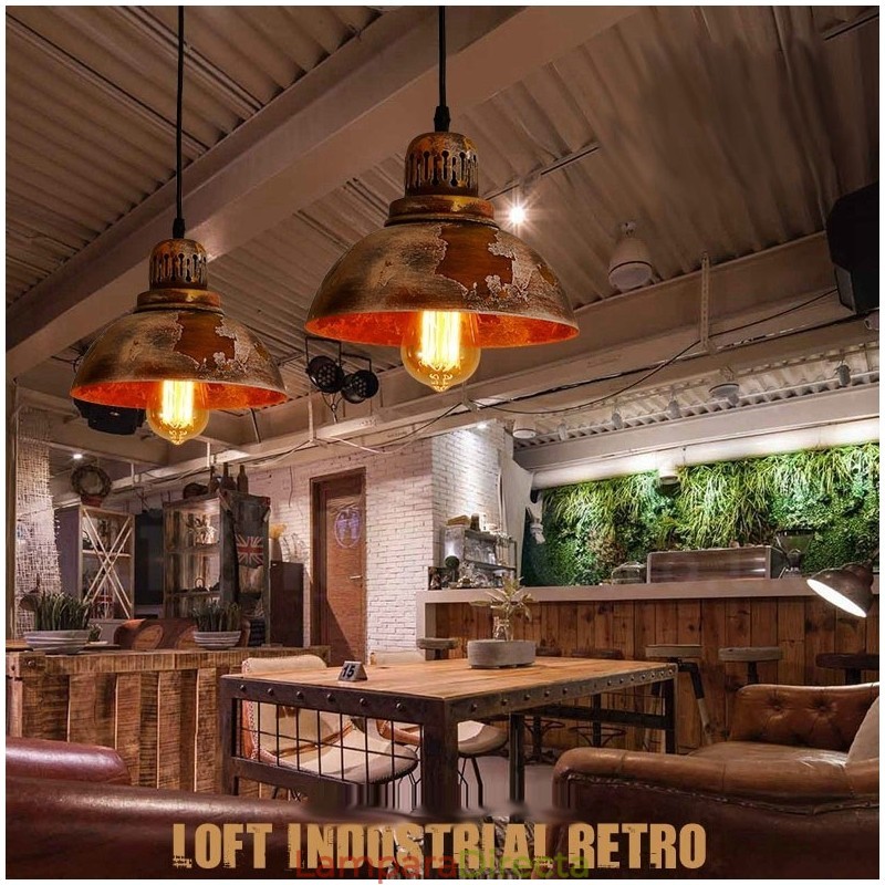 Lámpara colgante rústica estilo loft, estilo retro vintage, de 1 luz