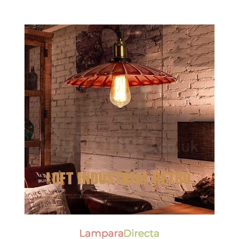 Lámpara colgante rústica estilo loft, estilo retro vintage, de 1 luz