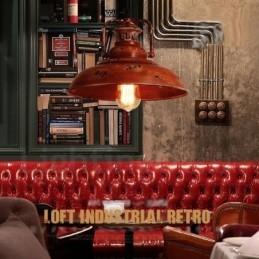 Lámpara colgante rústica estilo loft, estilo retro vintage, de 1 luz