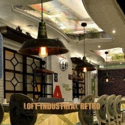 Lámpara colgante rústica estilo loft, estilo retro vintage, de 1 luz