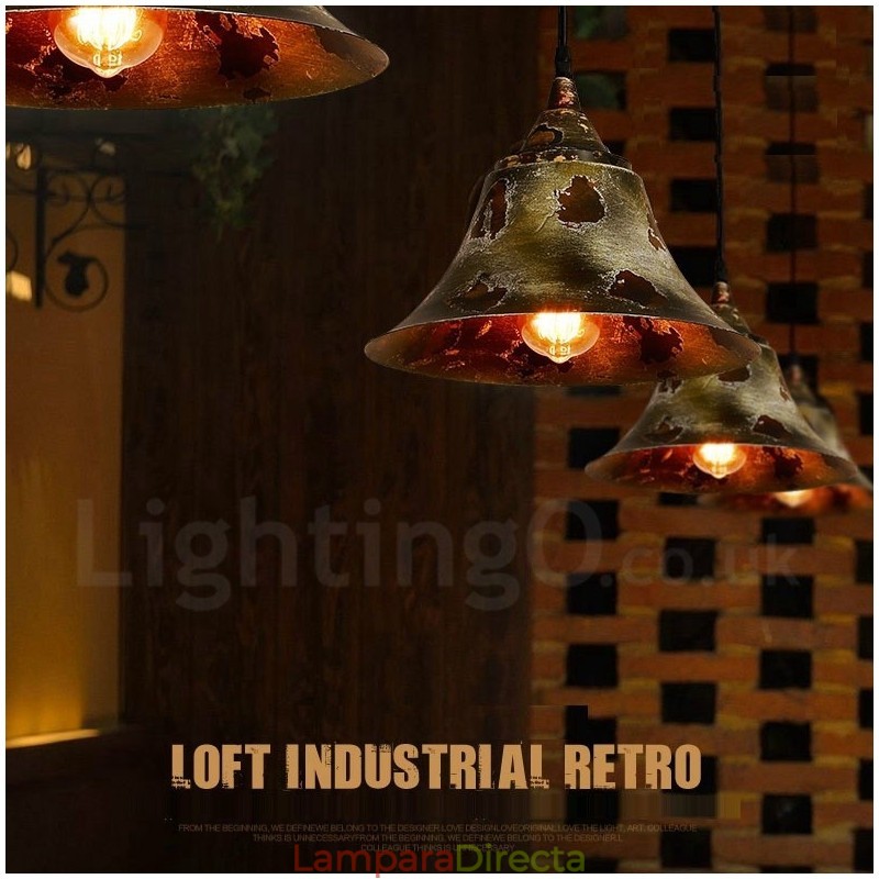 Lámpara colgante rústica estilo loft, estilo retro vintage, de 1 luz
