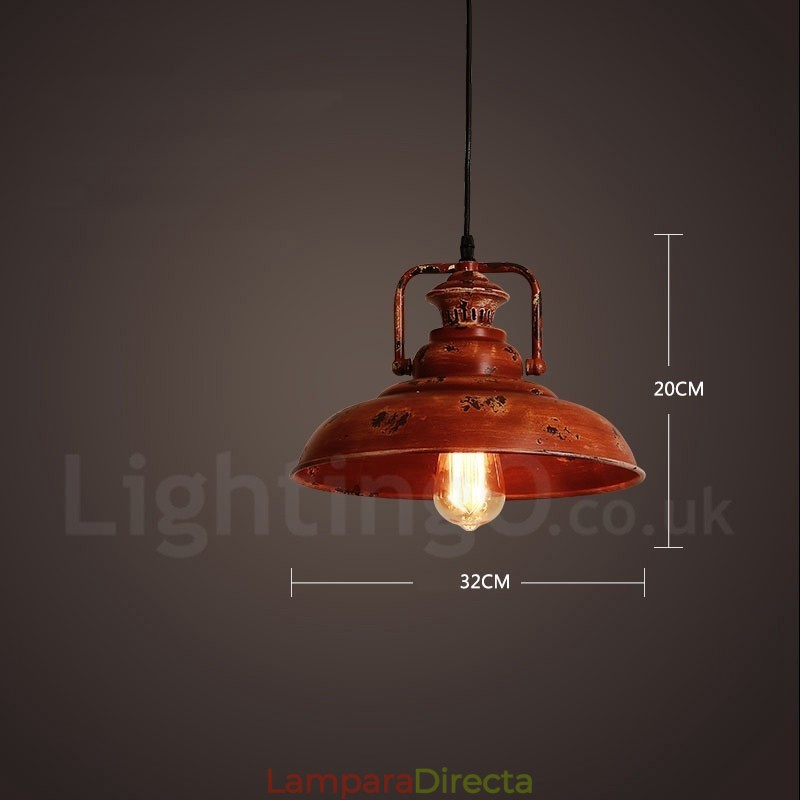 Lámpara colgante rústica estilo loft, estilo retro vintage, de 1 luz