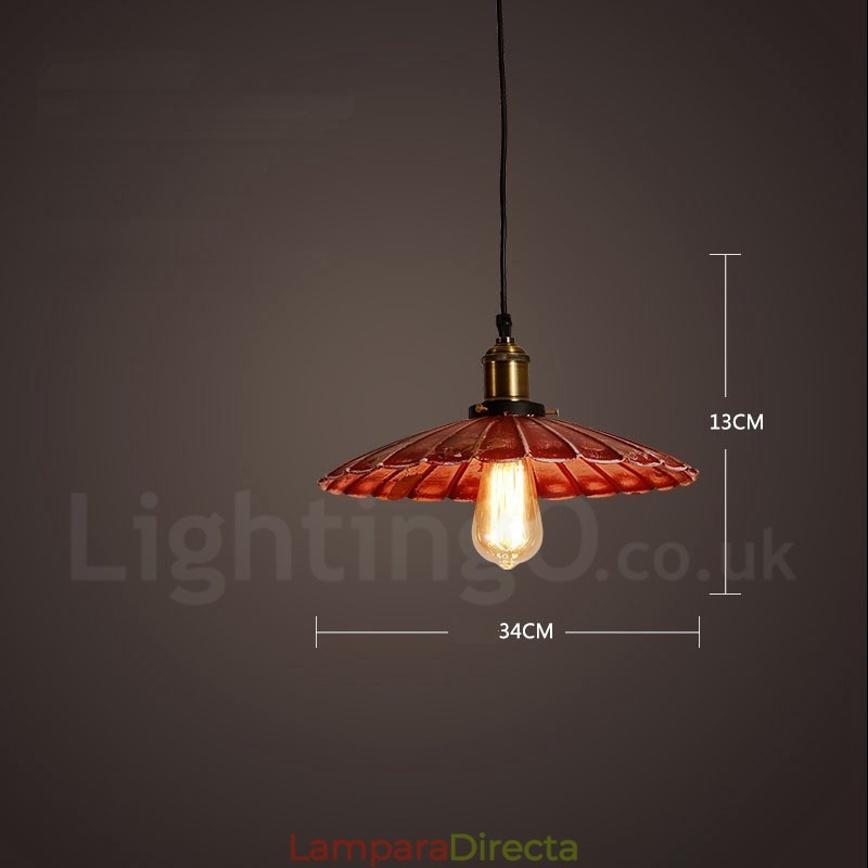 Lámpara colgante rústica estilo loft, estilo retro vintage, de 1 luz