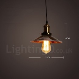 Lámpara colgante rústica estilo loft, estilo retro vintage, de 1 luz