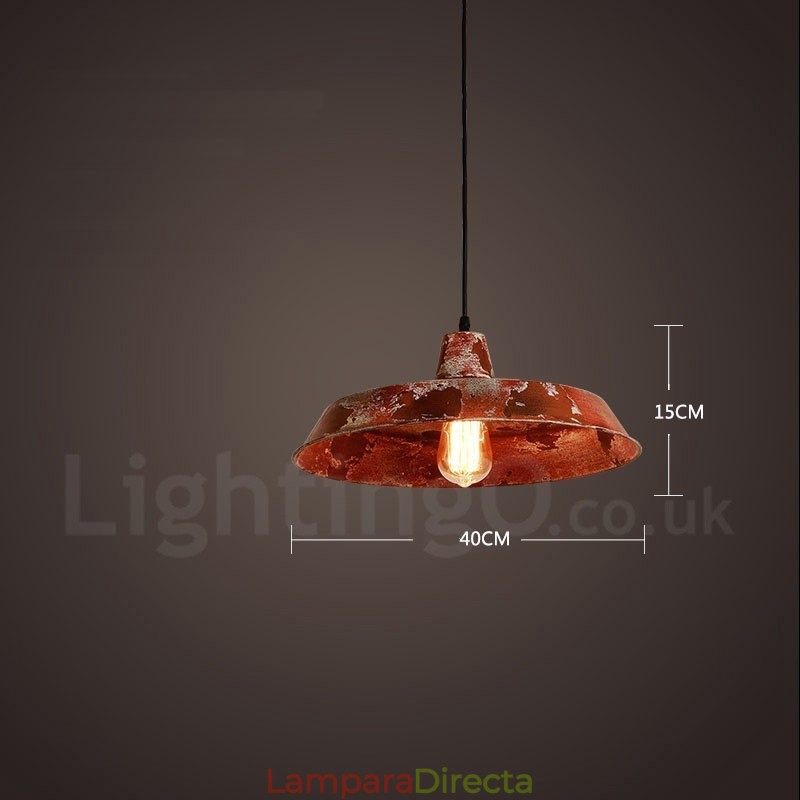 Lámpara colgante rústica estilo loft, estilo retro vintage, de 1 luz