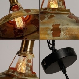 Lámpara colgante rústica estilo loft, estilo retro vintage, de 1 luz