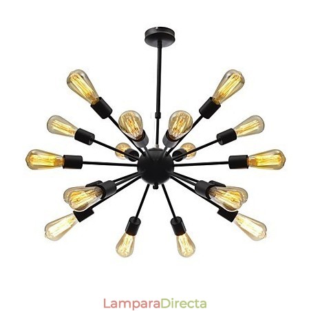 Lámpara de araña minimalista radial de 18 luces de estilo norteamericano Lámpara de araña minimalista radial de 18 luces de estilo norteamericano
