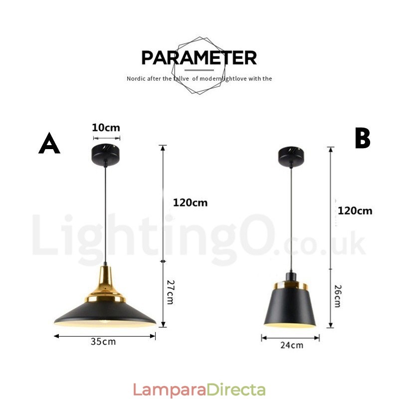 Lámpara de techo colgante moderna y contemporánea de 1 luz