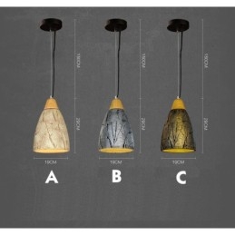Lámpara de techo colgante moderna contemporánea de cemento de 1 luz