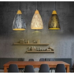 Lámpara de techo colgante moderna contemporánea de cemento de 1 luz