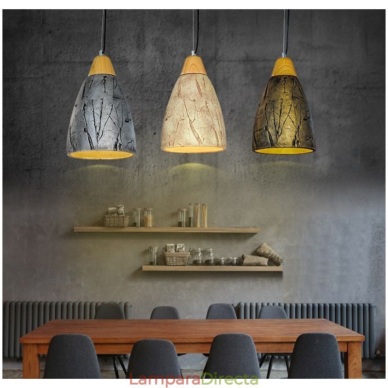 Lámpara de techo colgante moderna contemporánea de cemento de 1 luz