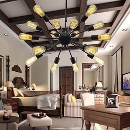 Lámpara de araña minimalista radial de 18 luces de estilo norteamericano