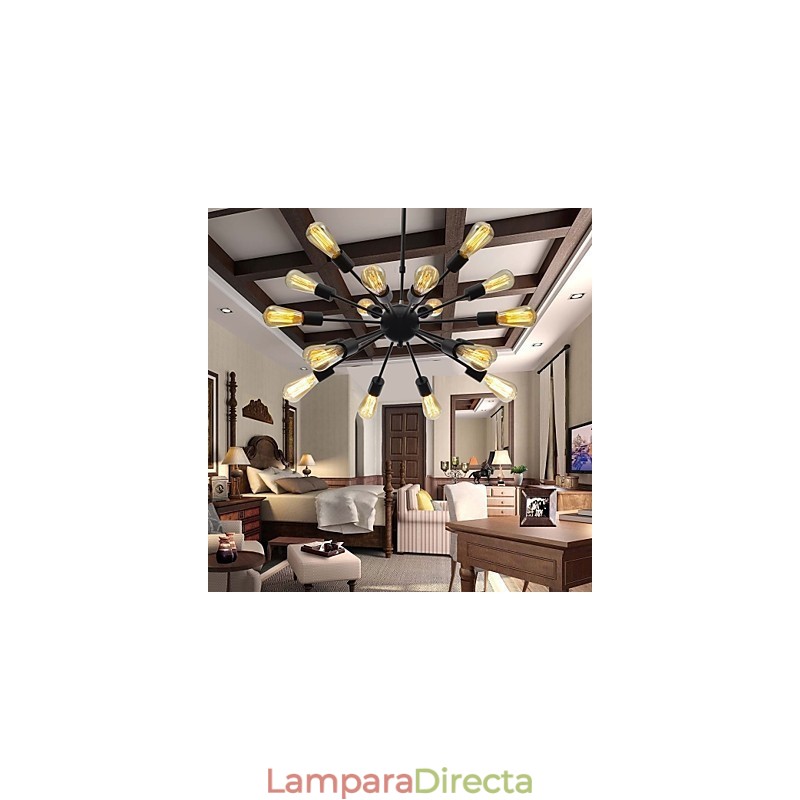 Lámpara de araña minimalista radial de 18 luces de estilo norteamericano
