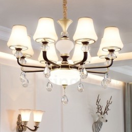 Lámpara colgante de cristal moderna, contemporánea, retro, de lujo, con pantalla de cristal