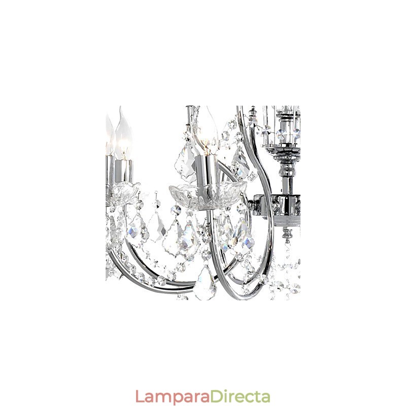 Elegante lámpara de araña de cristal con 8 luces