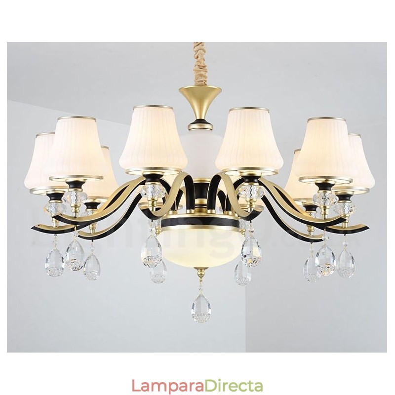 Lámpara colgante de cristal moderna, contemporánea, retro, de lujo, con pantalla de cristal