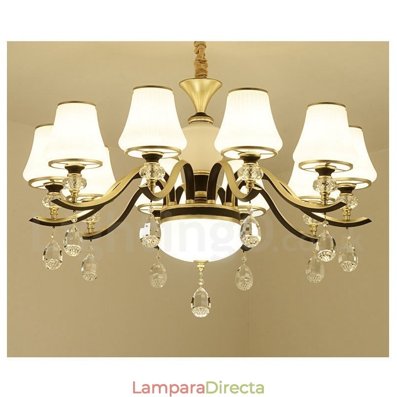 Lámpara colgante de cristal moderna, contemporánea, retro, de lujo, con pantalla de cristal