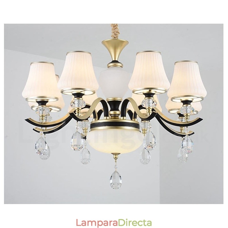 Lámpara colgante de cristal moderna, contemporánea, retro, de lujo, con pantalla de cristal