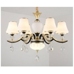 Lámpara colgante de cristal moderna, contemporánea, retro, de lujo, con pantalla de cristal