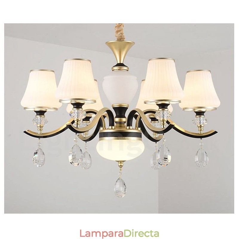 Lámpara colgante de cristal moderna, contemporánea, retro, de lujo, con pantalla de cristal
