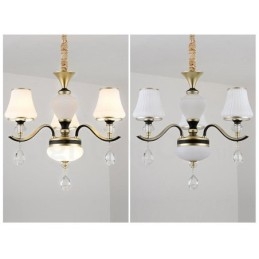 Lámpara colgante de cristal moderna, contemporánea, retro, de lujo, con pantalla de cristal