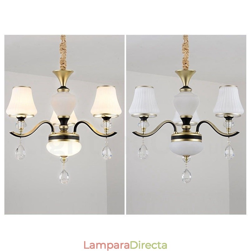 Lámpara colgante de cristal moderna, contemporánea, retro, de lujo, con pantalla de cristal