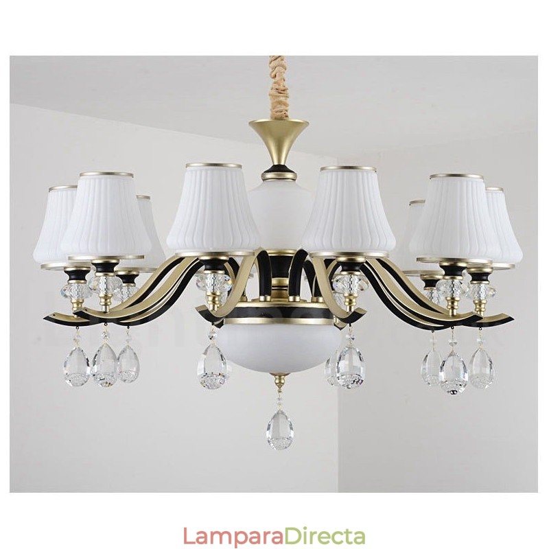 Lámpara colgante de cristal moderna, contemporánea, retro, de lujo, con pantalla de cristal