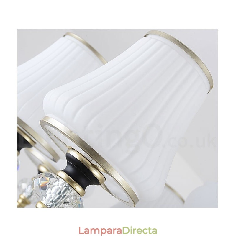 Lámpara colgante de cristal moderna, contemporánea, retro, de lujo, con pantalla de cristal