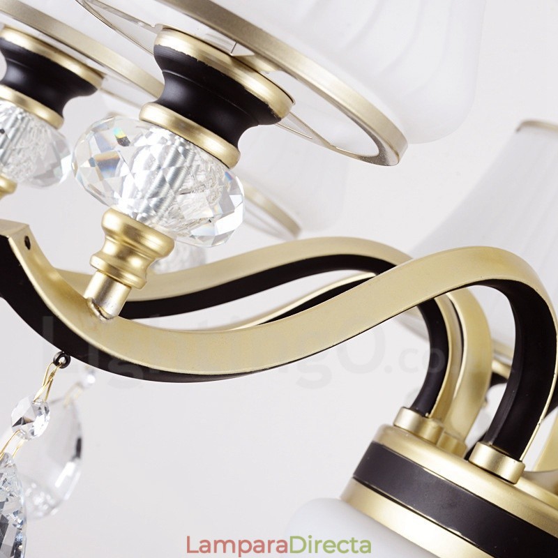 Lámpara colgante de cristal moderna, contemporánea, retro, de lujo, con pantalla de cristal