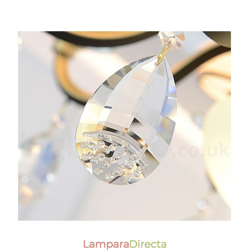 Lámpara colgante de cristal moderna, contemporánea, retro, de lujo, con pantalla de cristal