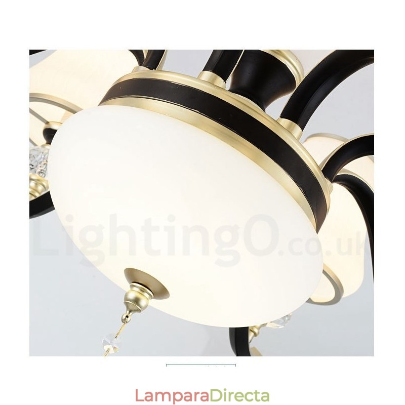 Lámpara colgante de cristal moderna, contemporánea, retro, de lujo, con pantalla de cristal