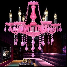 Lámpara de café Proyecto Luz Vela Cristal Lámpara colgante Rosa