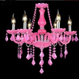 Lámpara de café Proyecto Luz Vela Cristal Lámpara colgante Rosa