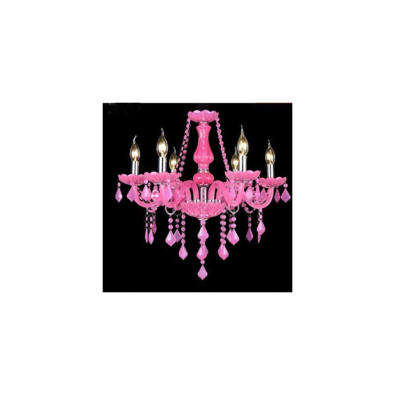 Lámpara de café Proyecto Luz Vela Cristal Lámpara colgante Rosa