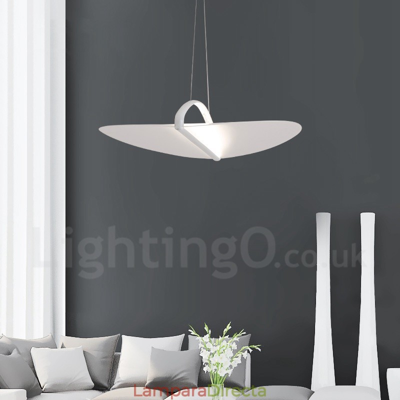 Lámpara colgante moderna contemporánea de acrílico de 1 luz con pantalla de acero