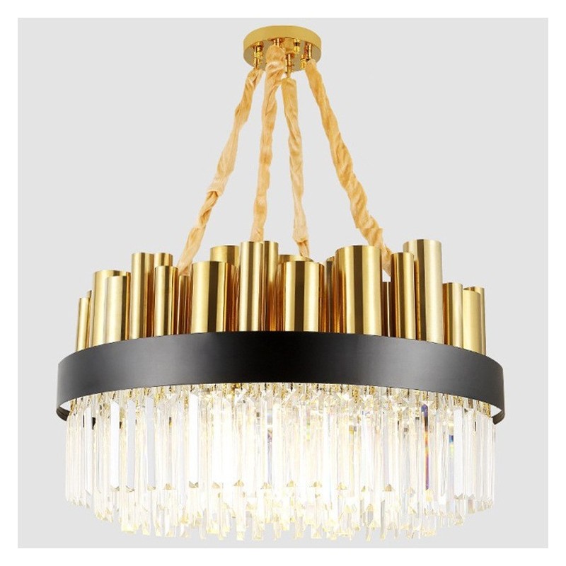 Lámpara colgante moderna contemporánea de acero de 16 luces con pantalla de cristal