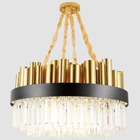 Lámpara colgante moderna contemporánea de acero de 16 luces con pantalla de cristal Lámpara colgante moderna contemporánea de acero de 16 luces con pantalla de cristal