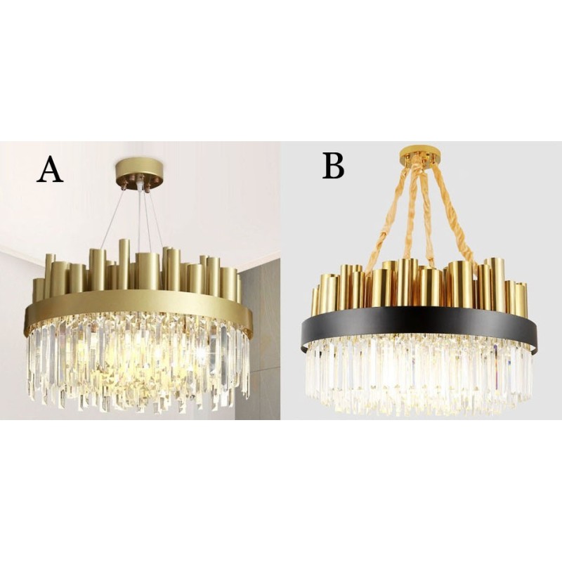 Lámpara colgante moderna contemporánea de acero de 16 luces con pantalla de cristal