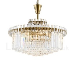 Lámpara colgante moderna contemporánea de acero de 9 luces con pantalla de cristal