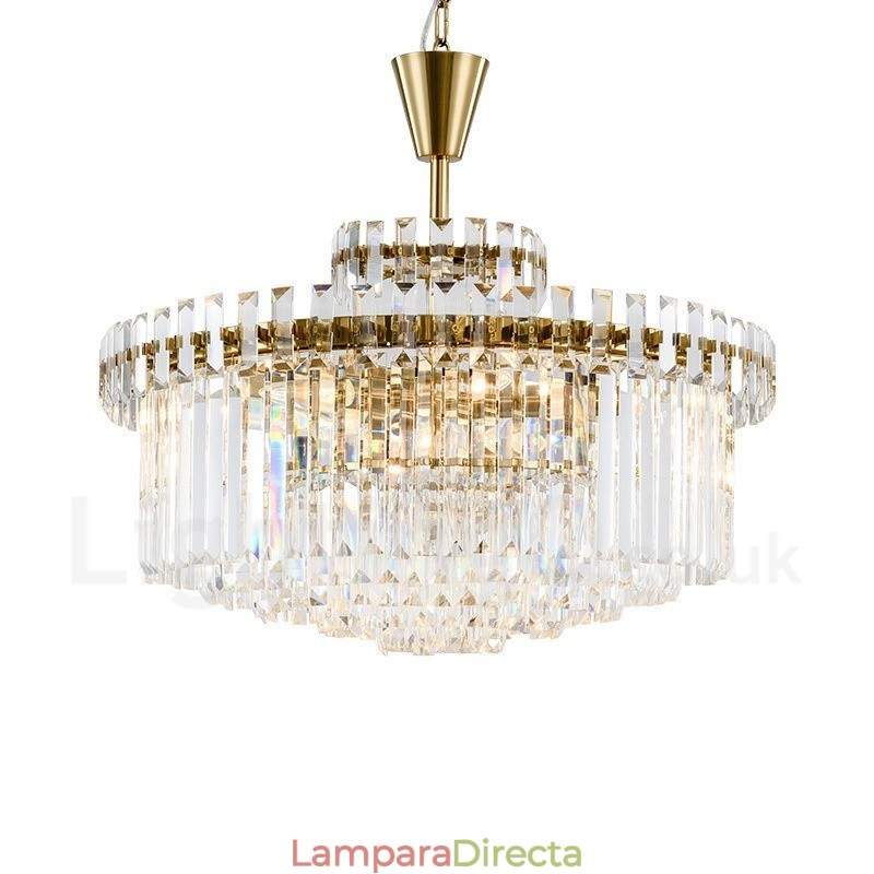 Lámpara colgante moderna contemporánea de acero de 9 luces con pantalla de cristal