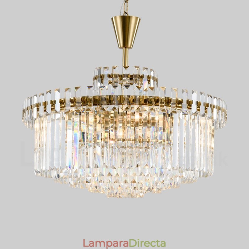 Lámpara colgante moderna contemporánea de acero de 9 luces con pantalla de cristal